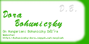 dora bohuniczky business card